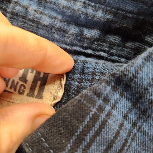 Duluth Free Swingin Relaxed Plaid Gray Brown Button Down Flannel Shirt Mens 2XLT - Picture 8 of 12